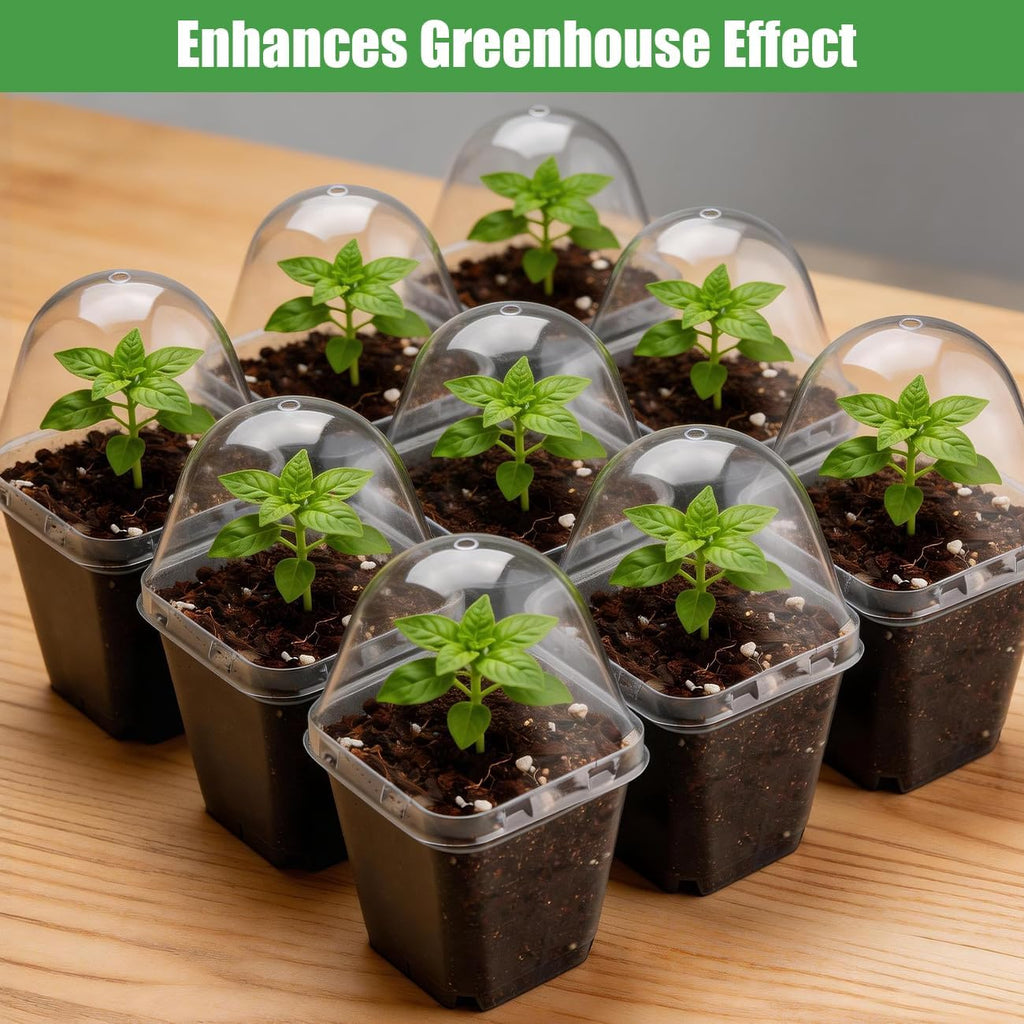 120 Pack Clear Humidity Domes, Transparent Seedling Domes Compatible with 2.7 Inch Square Nursery Pots for Seedlings