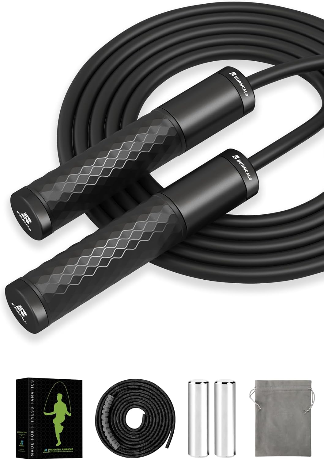 Weighted Jump Rope for Men, Women (1.5LB) - Alloy Steel Handles, Speed Skipping Rope, Gym,Indoor/Outdoor - Fitness