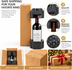 Single Bottle Wine Shipping Box with Protective Foam Insert, Recyclable Corrugated Mailer, Fits Most 750ml Wine