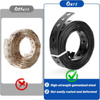 5 Rolls Black Metal Strapping with Holes, 3/4 Inch X 10 Feet 24 Gauge Galvanized Pipe Hanger Strap, Flexible Trimming