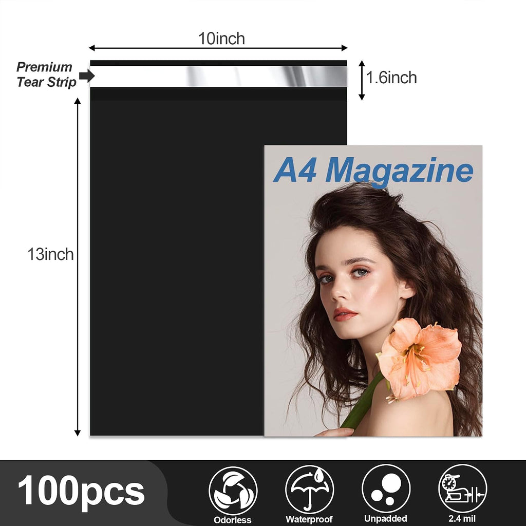 Thank You Poly Mailers 10x13 Inch, 100 PCS, Black