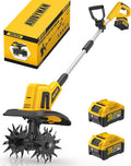 20V Cordless Tiller Cultivator, 360RPM Electric Garden Tiller, with 2 * 4.0Ah Batteries & Charger, 9In Tilling Width