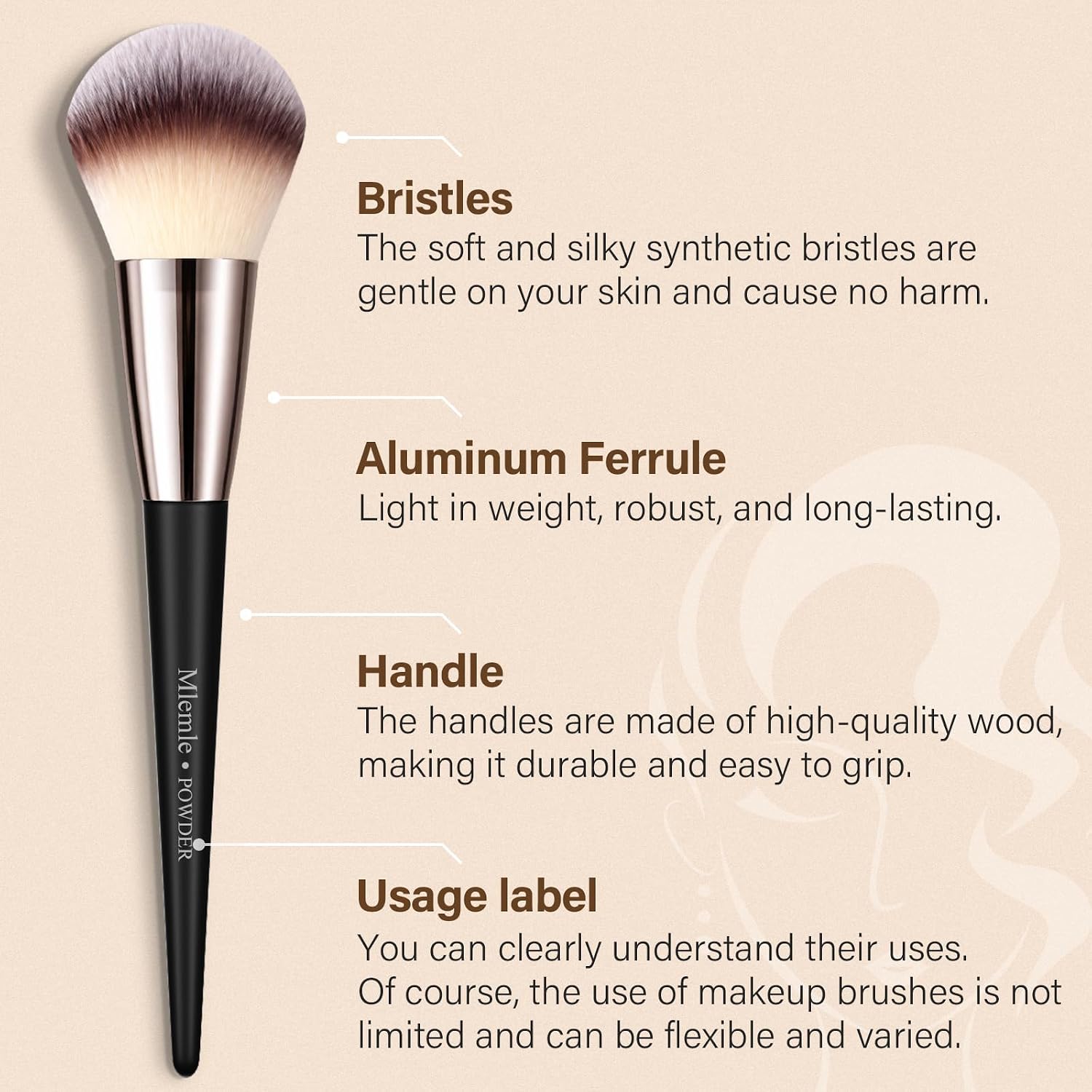Makeup Brushes Set, Mlemle Professional 25 Pcs Makeup Kit, Include Powder Foundation Concealers Blush Eye shadows 21