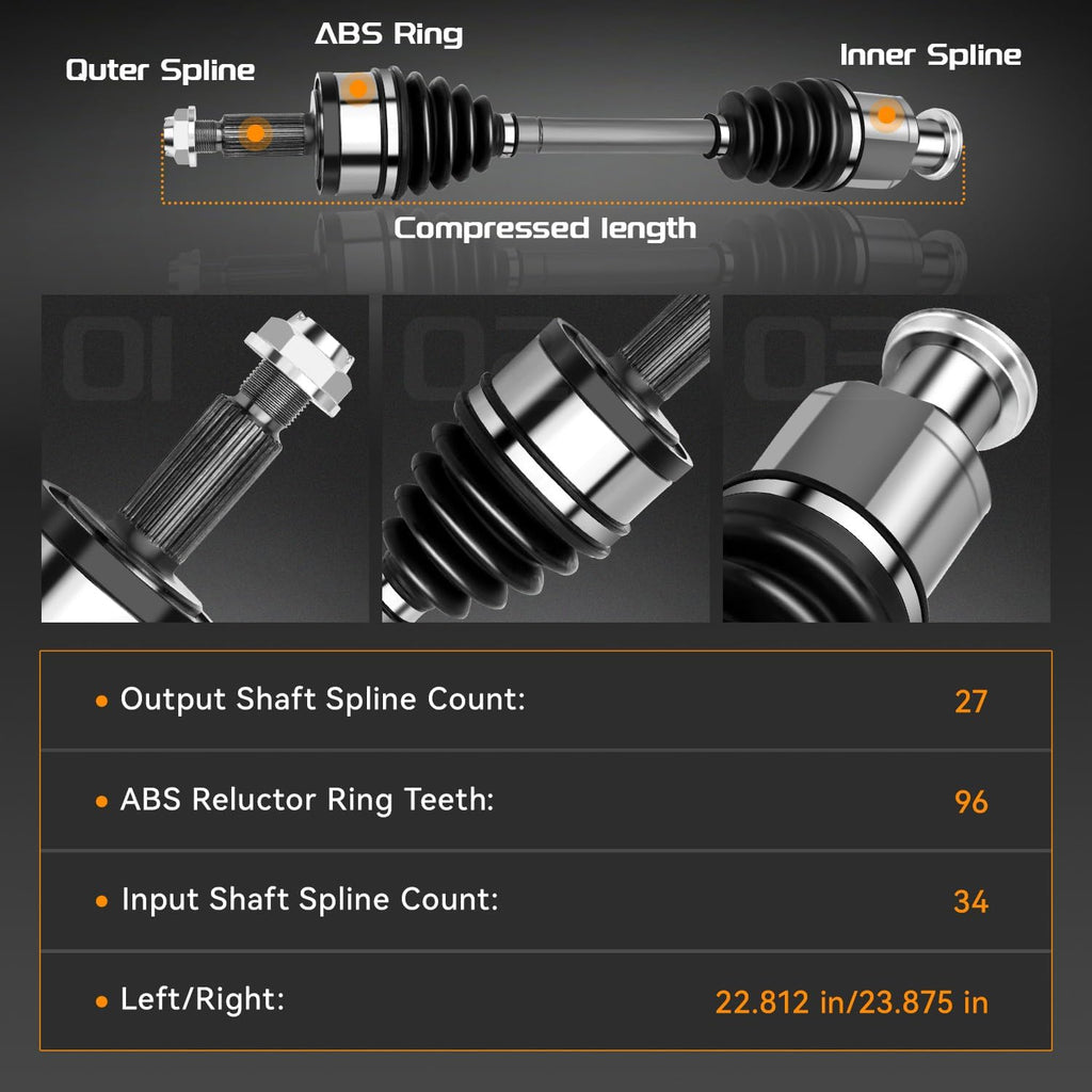AWD Front CV Axle Shaft for Chrysler 300 Dodge Challenger Charger