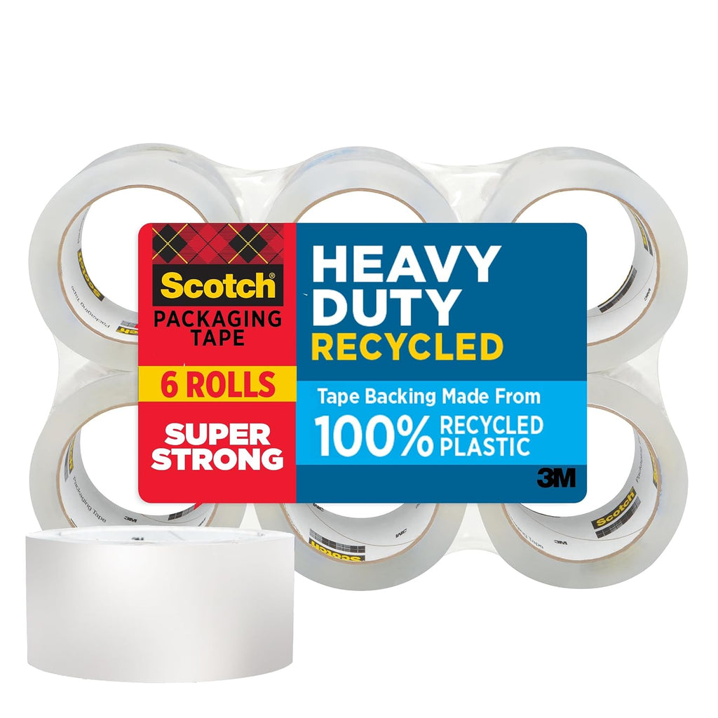 Heavy Duty Recycled Packing Tape, 1.88 in x 54.6 yd, 6 Rolls