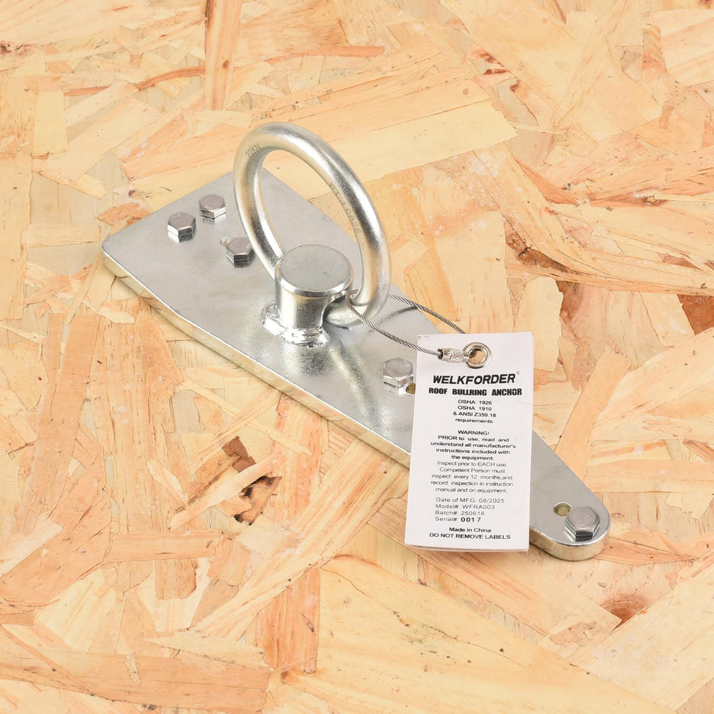 Bull Ring Roof Anchor [Rugged＆Reusable Zinc Plated Steel] ANSI＆OSHA Compliant Fall Protection Positioning Equipment