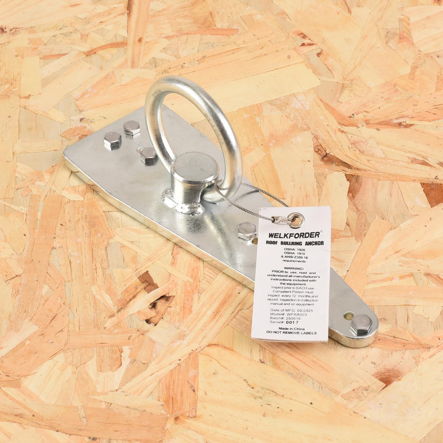 Bull Ring Roof Anchor [Rugged＆Reusable Zinc Plated Steel] ANSI＆OSHA Compliant Fall Protection Positioning Equipment
