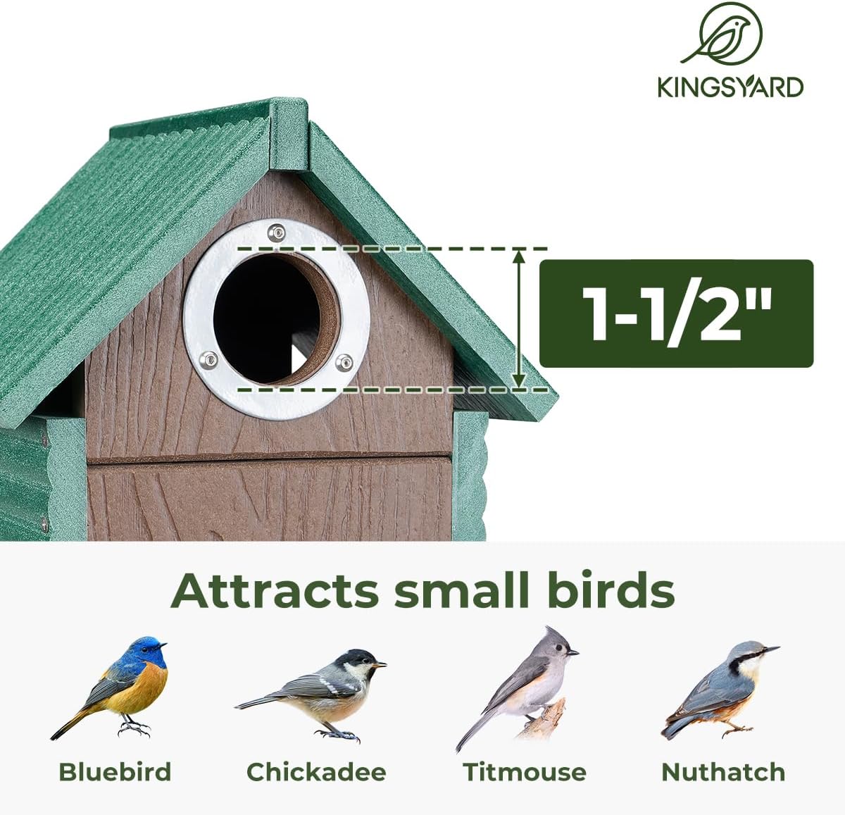Bluebird House with Predator Guard, Recycled Poly Lumber