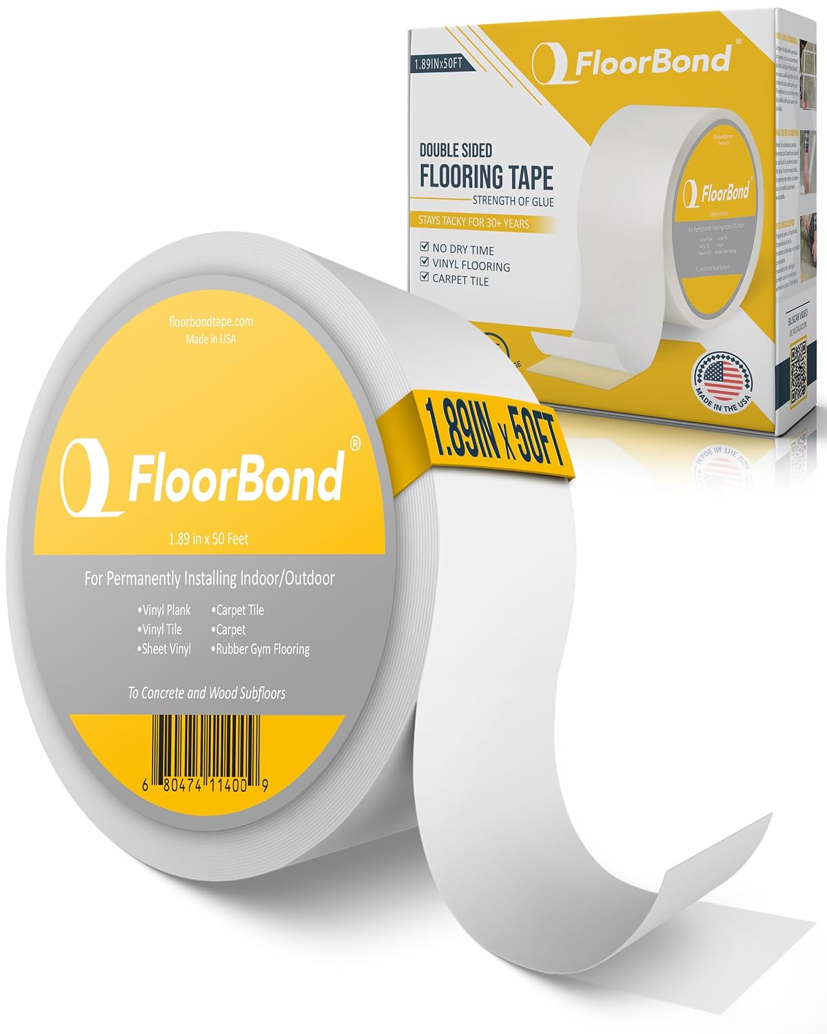 Double Sided Tape Heavy Duty Carpet Tape for Flexible and Vinyl Flooring, Carpet Tiles, Artificial Grass, Foam Gym