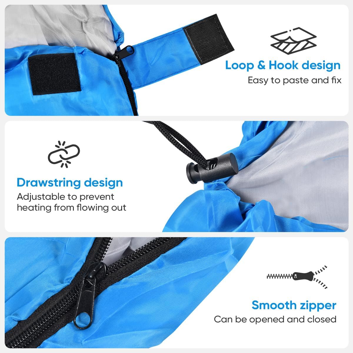 Sleeping Bags Portable Waterproof Camping Sleeping Bag for Adults Kids 4 Seasons Cold Weather or Warm Backpacking