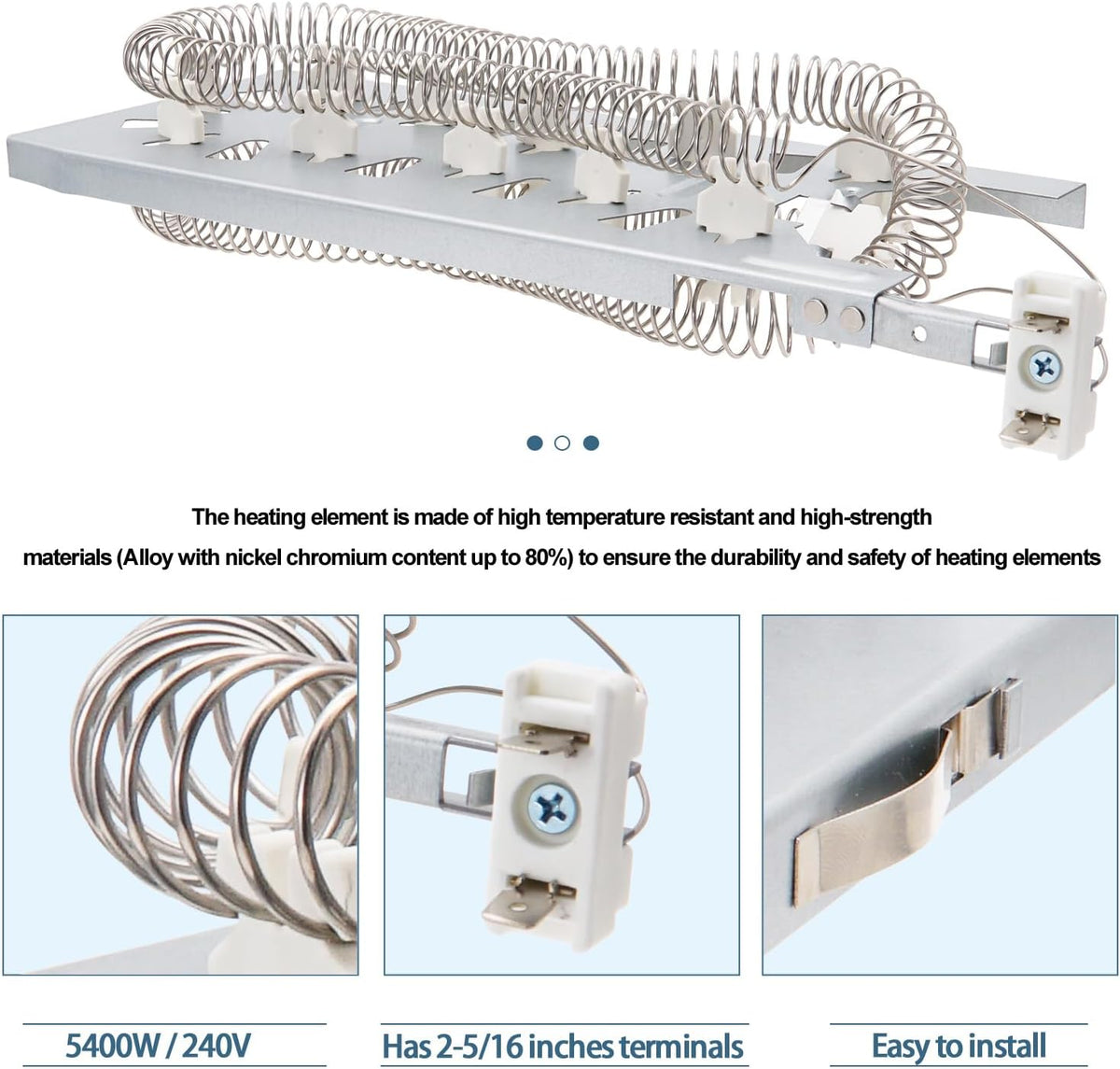 WED8127LC1 WED6620HC1 WED6620HC0 Dryer Heating Element Kit for Whirlpool