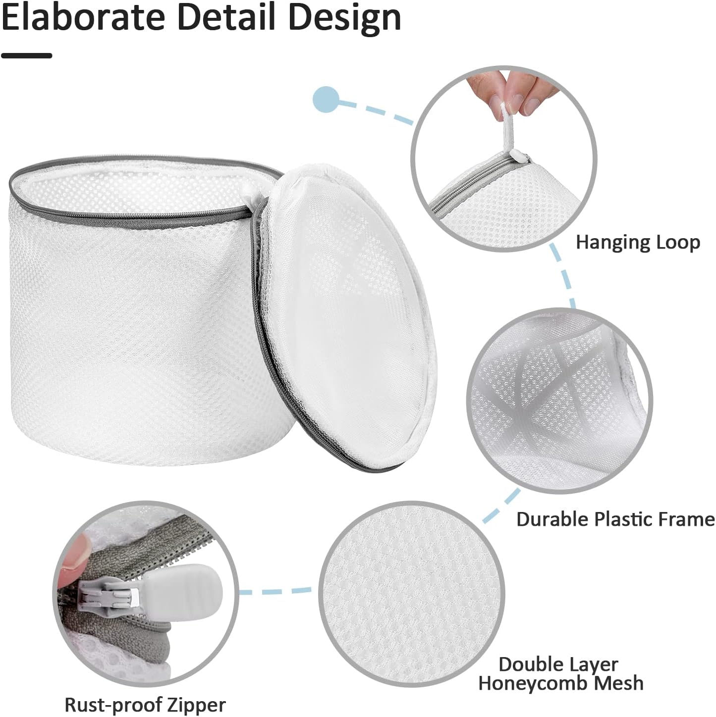 Laundry Mesh Bra Wash Bag for Lingerie, Underwear, Delicates, 3 PCS