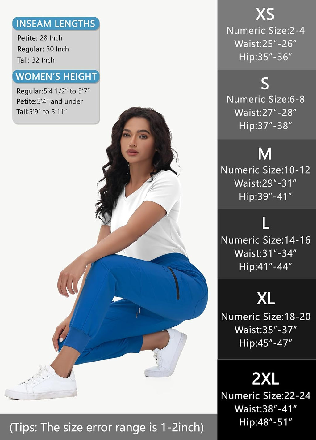 High Waisted Jogger Style Scrub Pants Royal