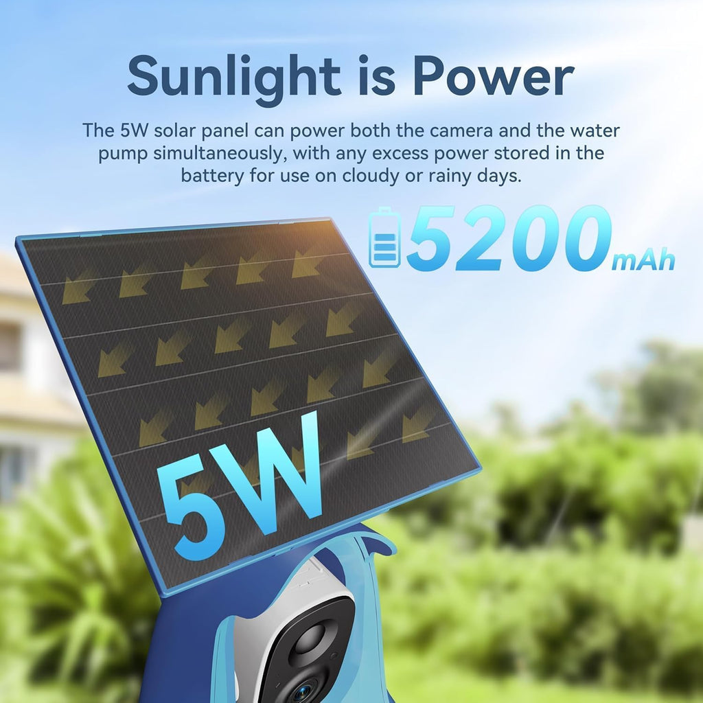 Solar Bird Bath with 2K Camera, Solar Smart Bird Fountain Outdoor