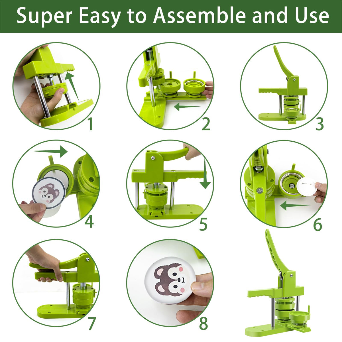 Button Maker Heart Mold, Interchangeable Die Mold Button Maker Mold Suitable for Slide Button Press Machines Pin