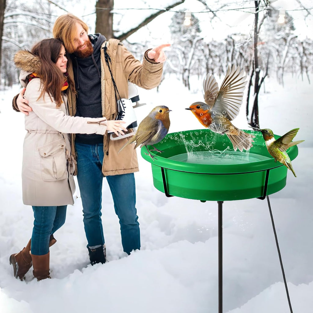 Standing Heated Bird Bath for Outdoors for Winter, 75W Heated Bird Baths with Detachable Power Cord,Thermostatic