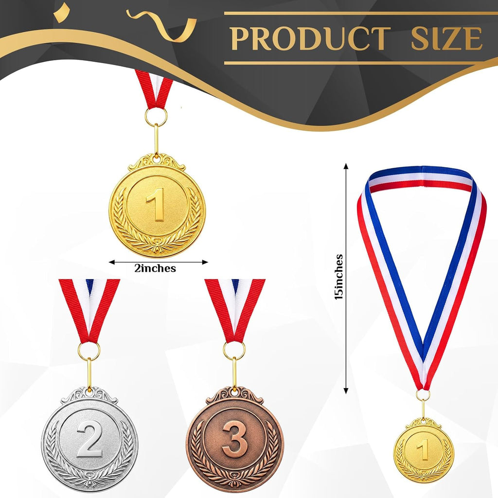 Gold 1st 2nd 3rd Silver Bronze Award Medals | Winner Award Medals Prizes with Neck Ribbon, 1st 2nd 3rd Prizes for