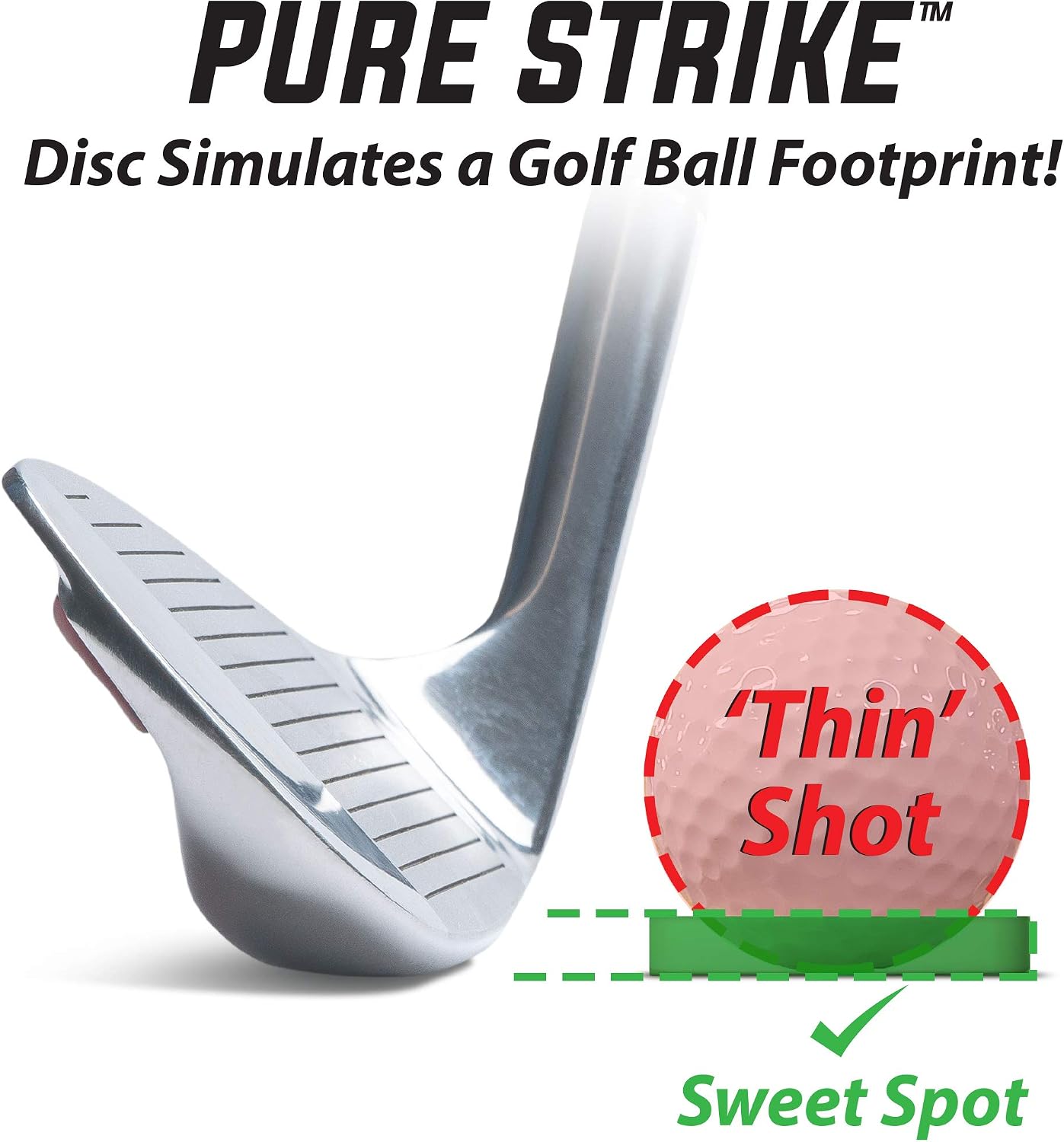 Pure Strike Golf Training Discs 24 Pack | Golf Swing Trainer and Ball Striking Training Aid for Contact, Compression