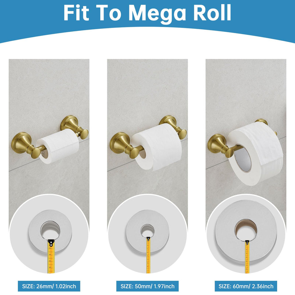 Pivoting Toilet Paper Holder, Wall Mounted, Brushed Gold