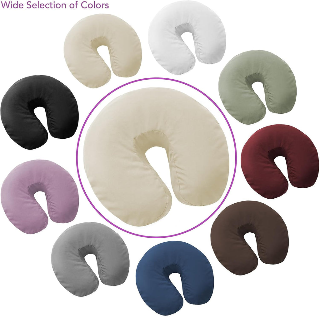 4-Pack Premium Microfiber Face Cradle Covers - Ultra Soft Fitted Massage Table Cradle Cover - Gray