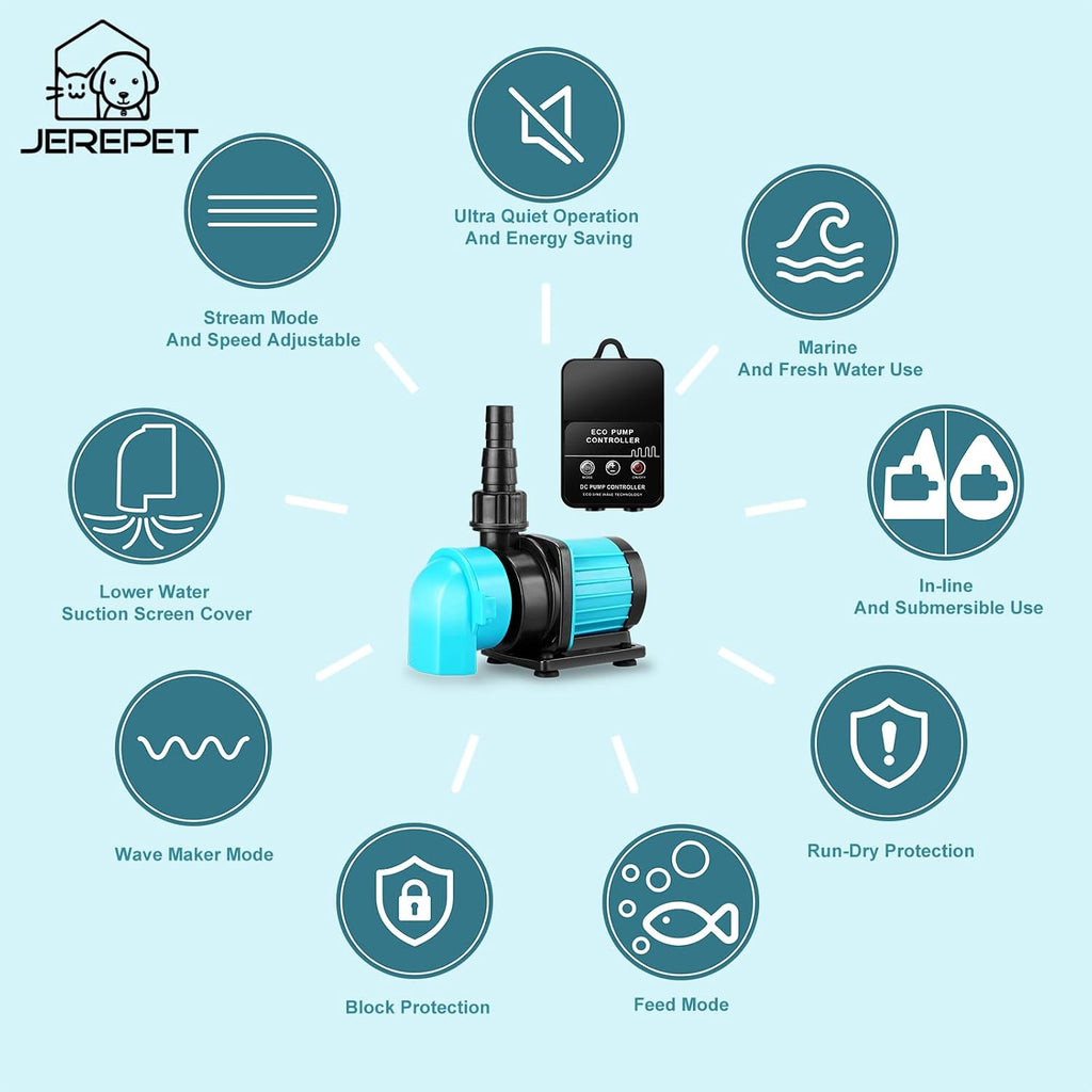 320GPH Mini Aquarium DC24V Water Pump with Controller