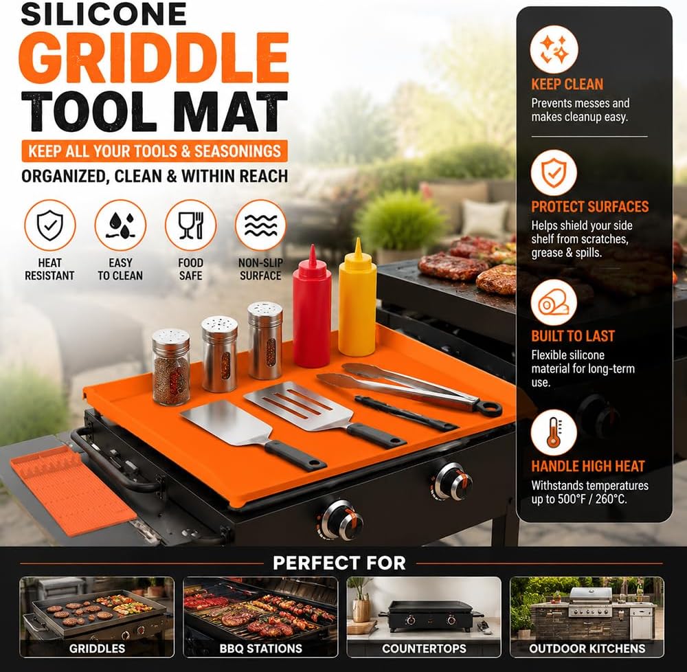 Silicone Griddle Mat for LoCo Cookers 36" 3 Burner Propane Flat Top Griddle, Heat Resistant Non Stick Flat Top Grill