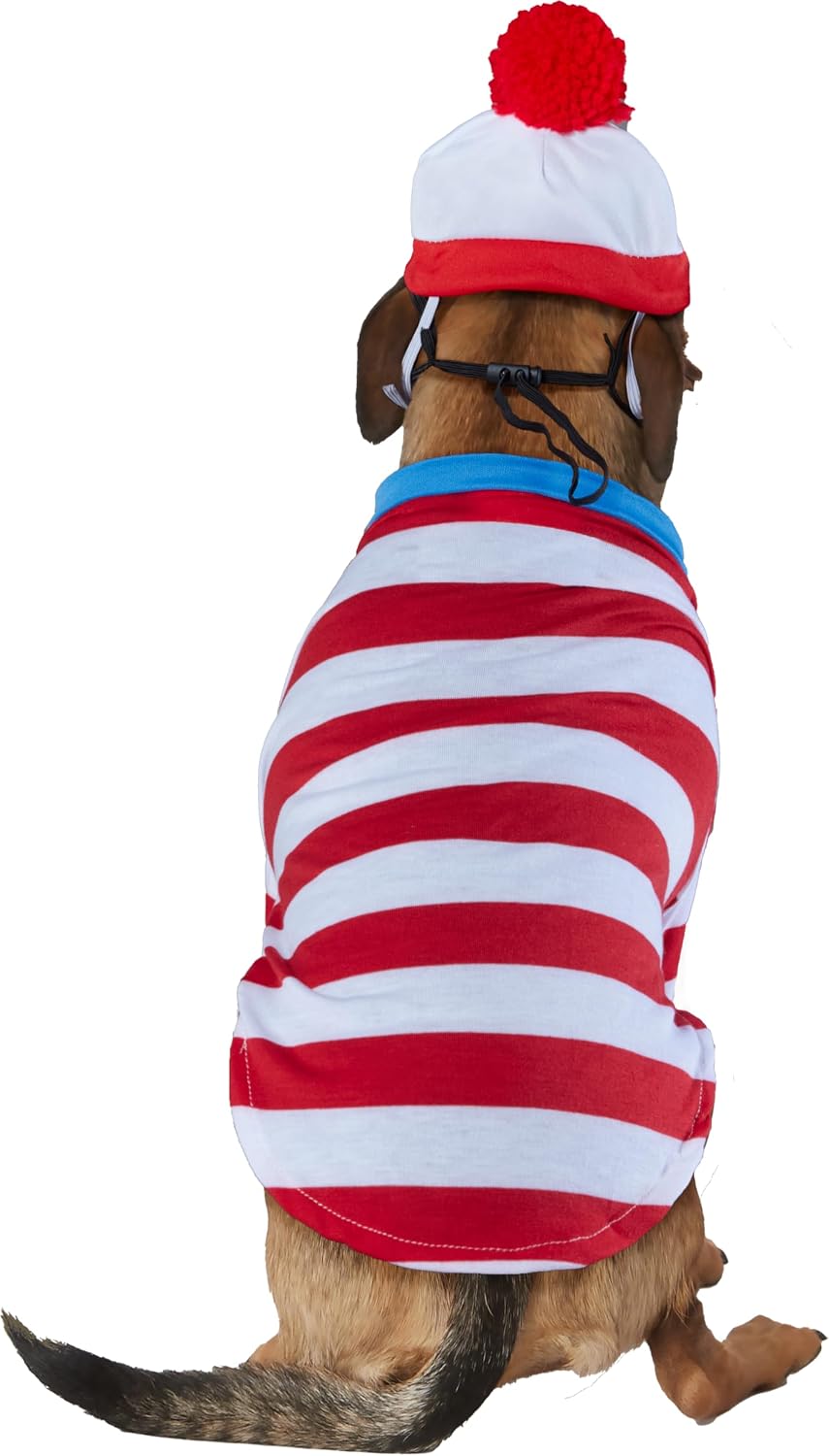 Where's Waldo: Waldo Pet Costume for For Dogs or Cats by Rubies, XL