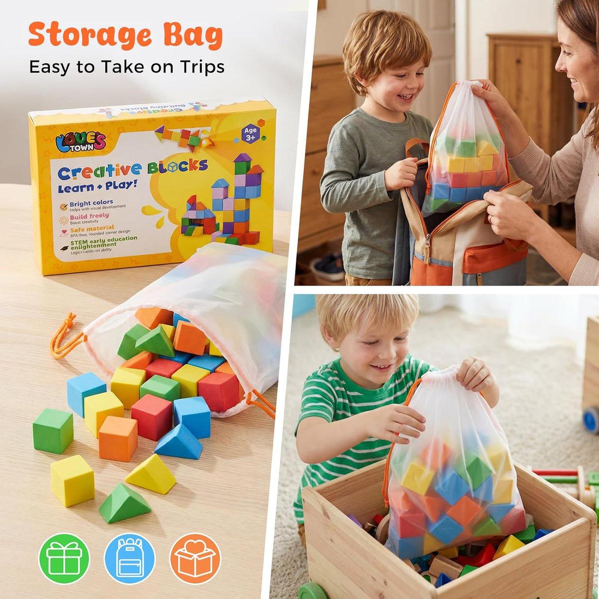 28PCS Large Magnet Building Blocks, 1.3inch, with a Storage Bag