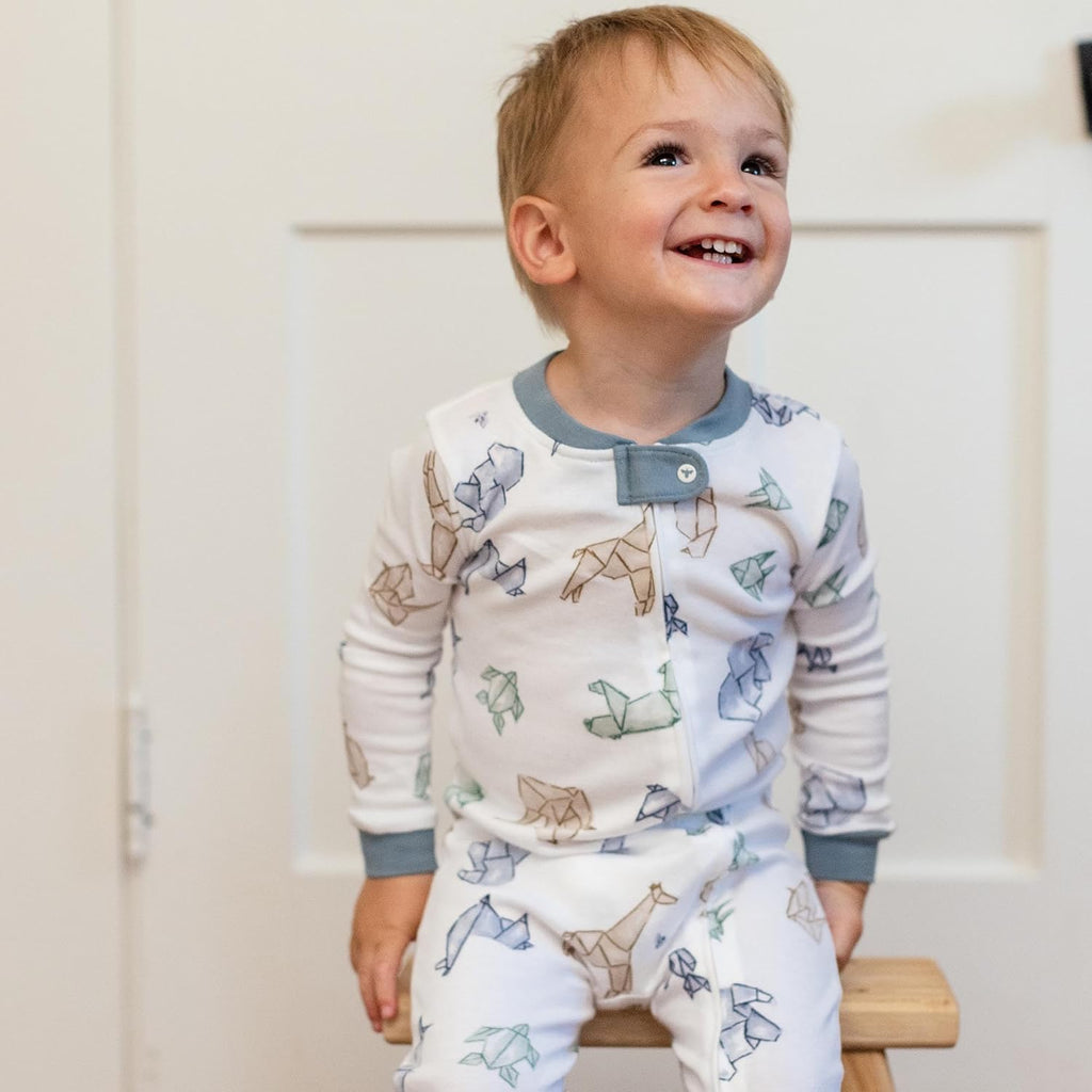 Boys Organic Cotton, Snug Fit Footed Sleeper Pajamas