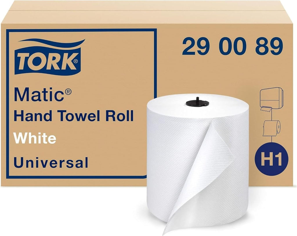 Matic Paper Hand Towel Roll White H1, 6 Rolls x 700 ft, 290089