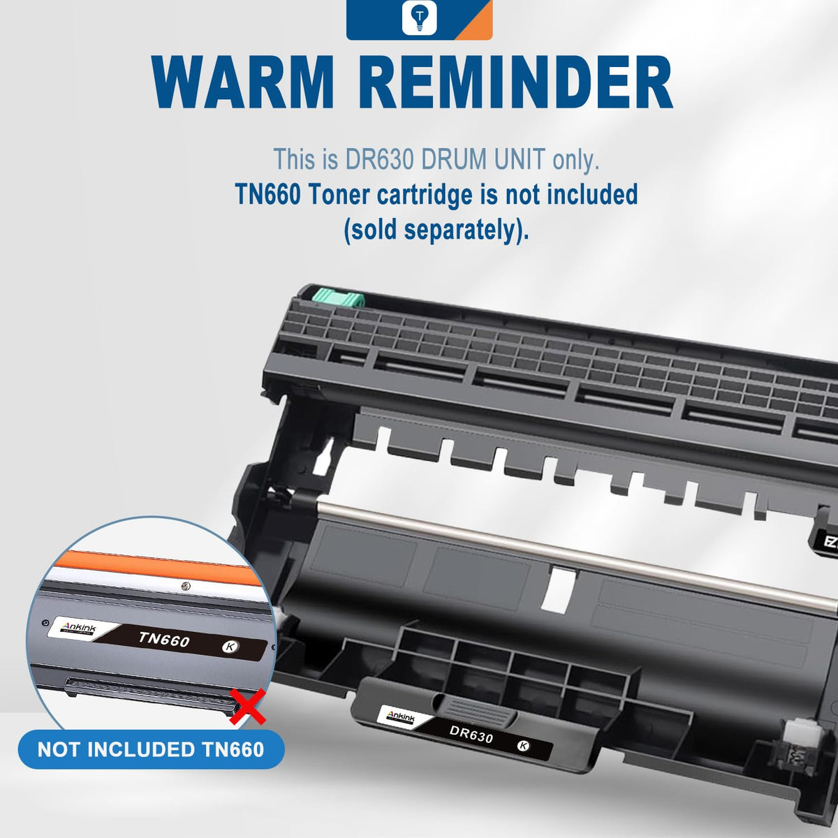 DR630 Compatible Drum Unit(Not Toner)Replacement for Brother DR-630,2 Pack