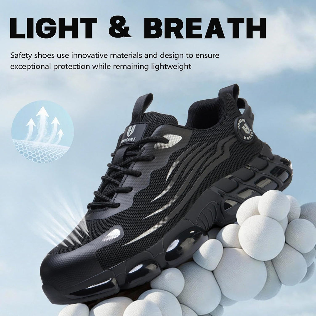 Steel Toe Shoes for Men, Cushioned Safety Work Sneakers | Steel toe, anti-puncture Kevlar midsole, wear-resistant
