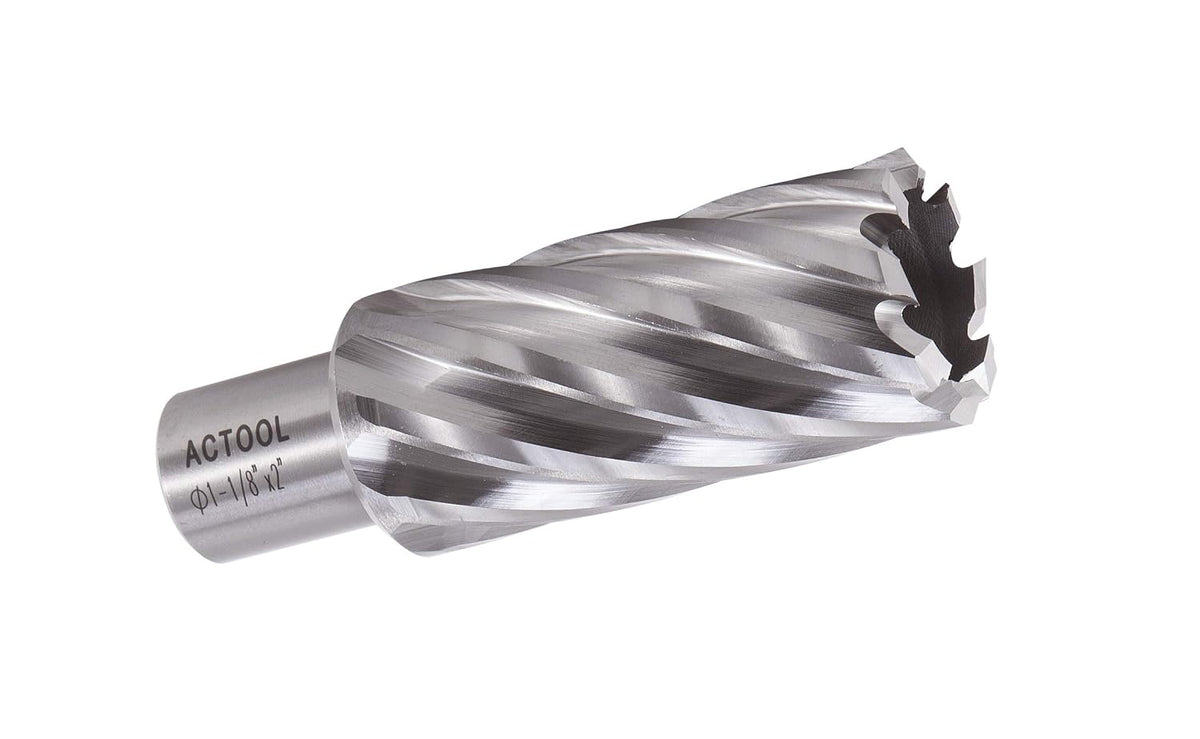 1-1/8" Diameter × 2" Depth of Cut HSS ANNULAR Cutter with 3/4'' Weldon Shank