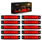 3.8 Inch 6 LED Red Trailer Side Marker Lights,10 Pack