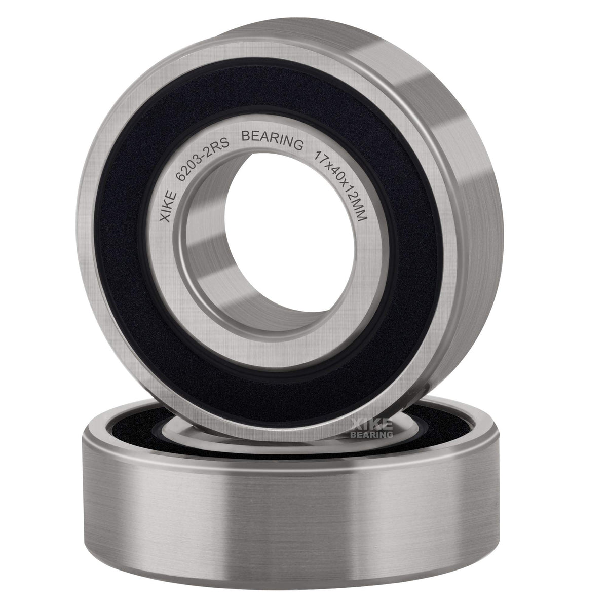 XiKe 6203-2RS Deep Groove Ball Bearing, 17mmx40mmx12mm (2-Pack)