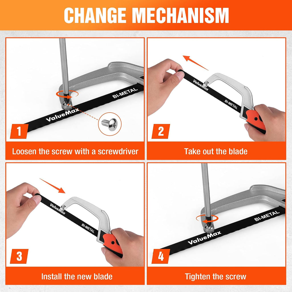 ValueMax Mini Hack Saw with Extra 1 Piece Bi-Metal 10 Inch Blade