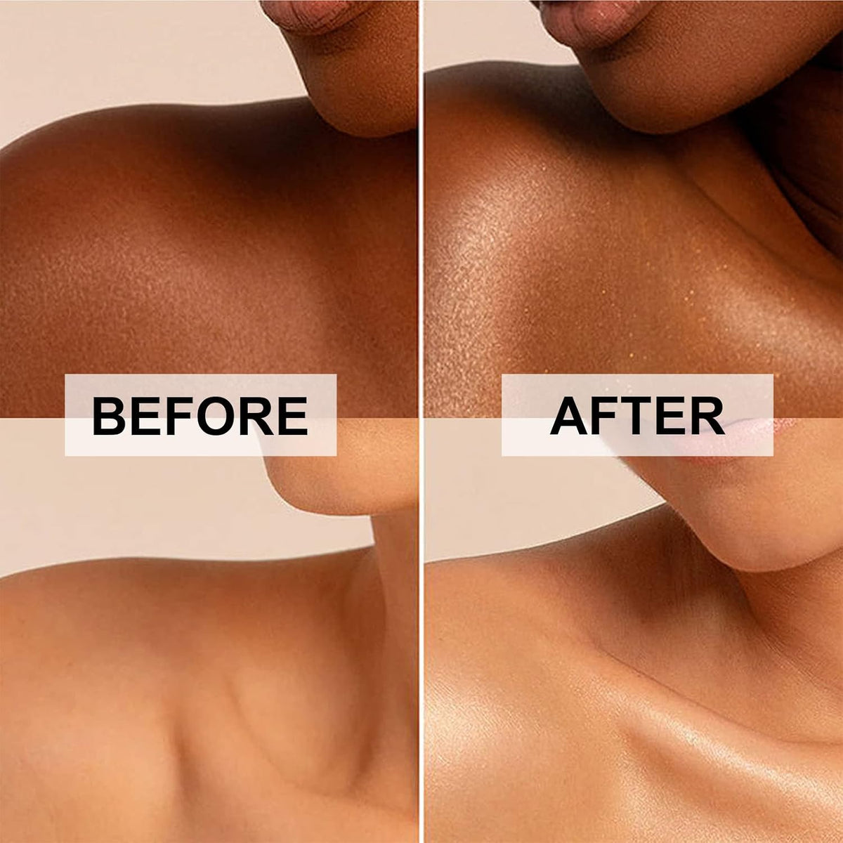 Body Shimmer Oil, Glistening Bronze Natural Glow Luminizer, Brush Include