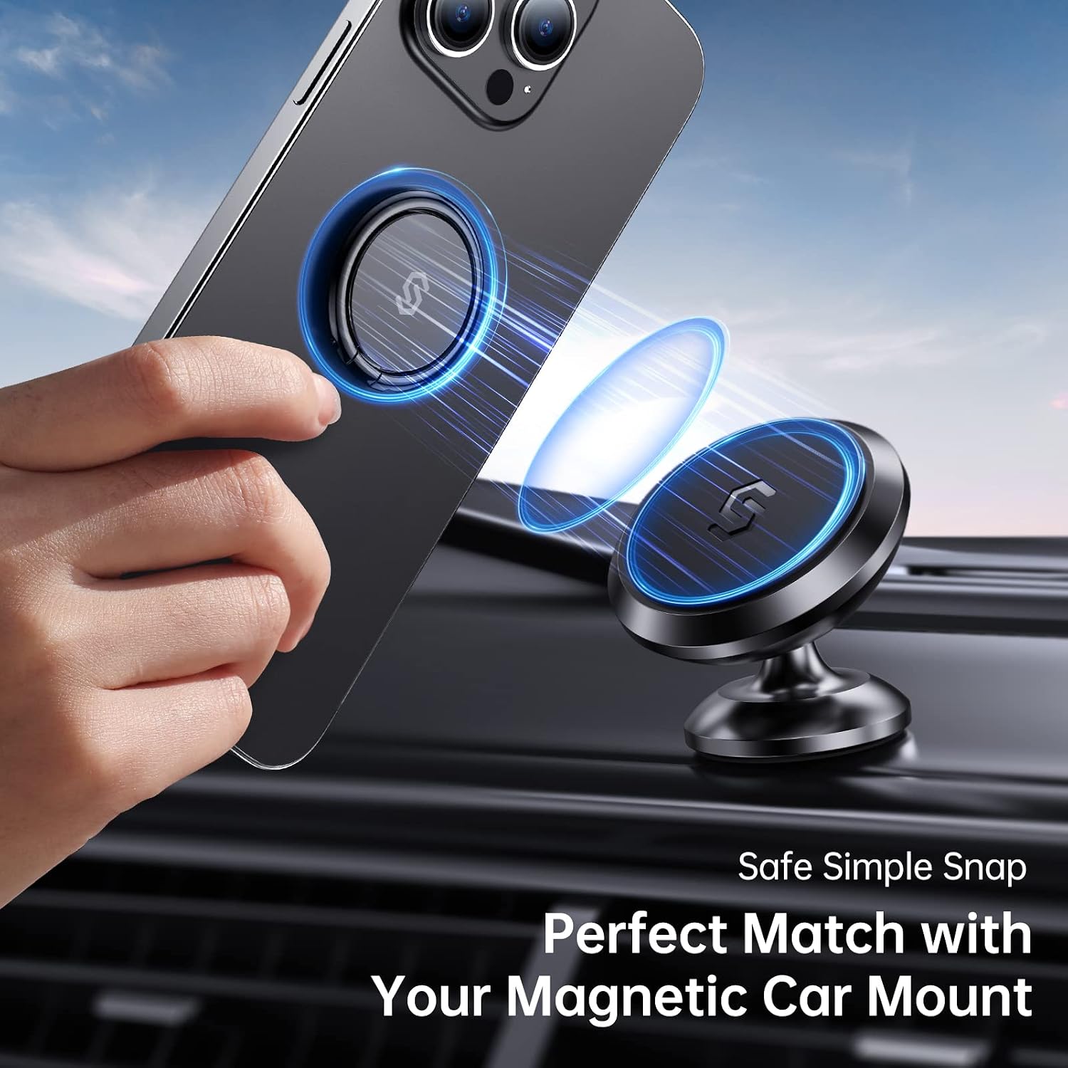 Adhesive Phone Ring Holder, Cell Phone Grip, iPhone Ring Stand | 360° Rotation, Mini Size, All Metal, Strong