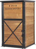 Package Delivery Boxes for Outside, Metal Frame Large Parcel Drop Box with Combination Lockable, Secure Anti Theft