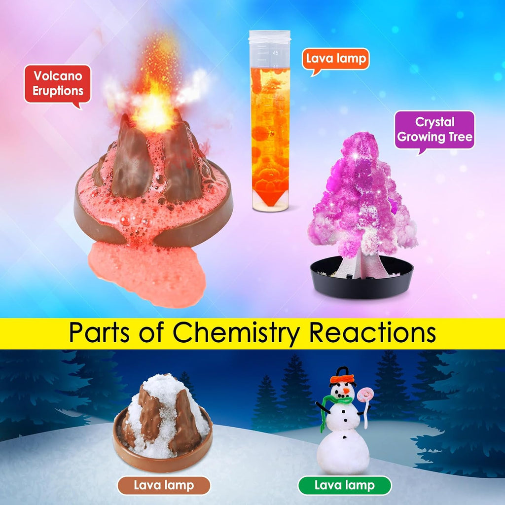 50+ Lab Experiment Science Kit for Kids Chemistry Set S.T.E.M Toys | Magic, Volcano, Crystal Growing, Hands-On