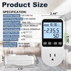 Upgraded Watt Meter Plug Home Energy Monitor Consumption 8 Modes Display
