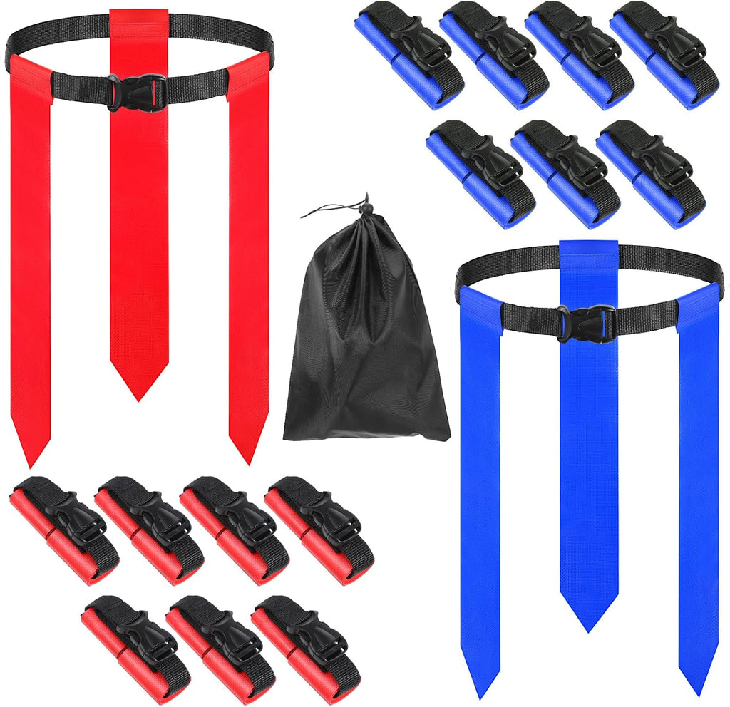 Flag Football Belts, 14 Player Adjustable Flag Football Belts with 42 Flags for Adults Youth Sports Training Competition