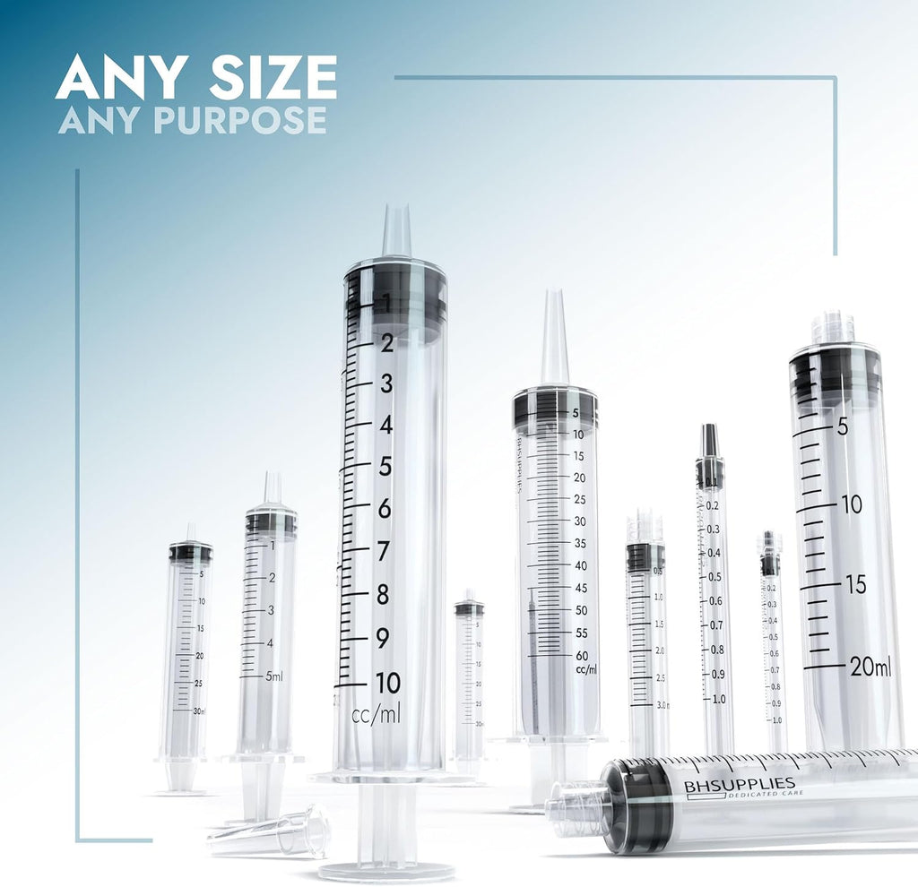 1ml Luer Lock Tip Syringes (No Needle) - Sterile, Individually Wrapped - 100 Syringes