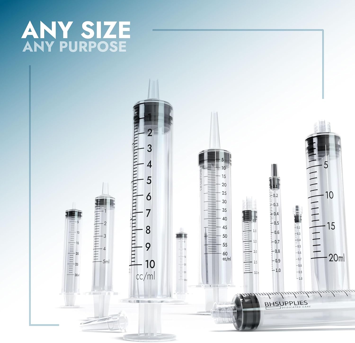 1ml Luer Lock Tip Syringes (No Needle) - Sterile, Individually Wrapped - 100 Syringes