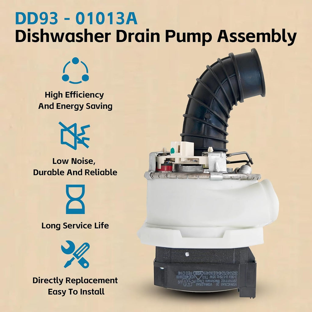 DD93-01013A Dishwasher Drain Pump Assembly BLDC VSM-E26A0 Motor Compatible with Samsung Various Models