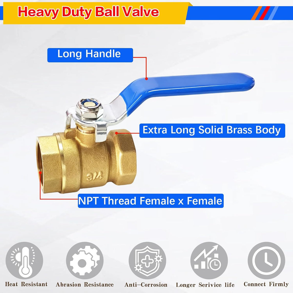 2PCS 1 Inch Full Port Brass Ball Valve,1'' NPT Female Heavy Brass Valve