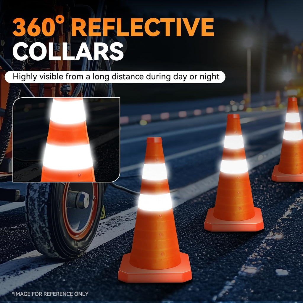 18" Collapsible Traffic Safety Cones, 2-Pack Reflective Orange