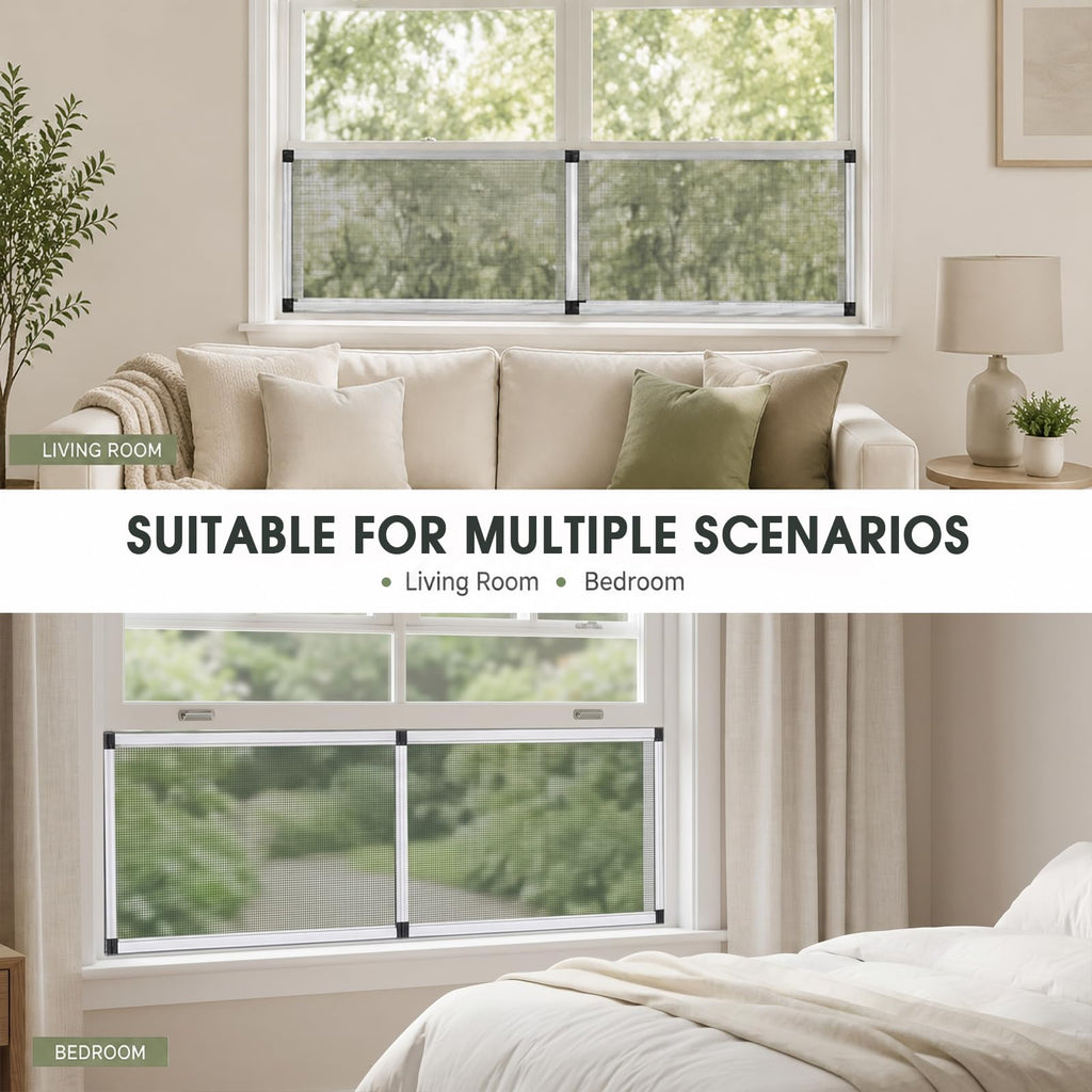 Expandable Window Screen，Adjustable Window Screen (15" H x 21" - 40" W)