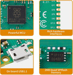 2Pcs Raspberry Pi Pico Development Board, Raspberry Pi RP2040 Dual-core ARM Cortex M0+ Processor, Running Up to 133 MHz, Support C/C++/Python, 2MB Quad SPI Flash Integrated with SPI/I2C/UART Interface