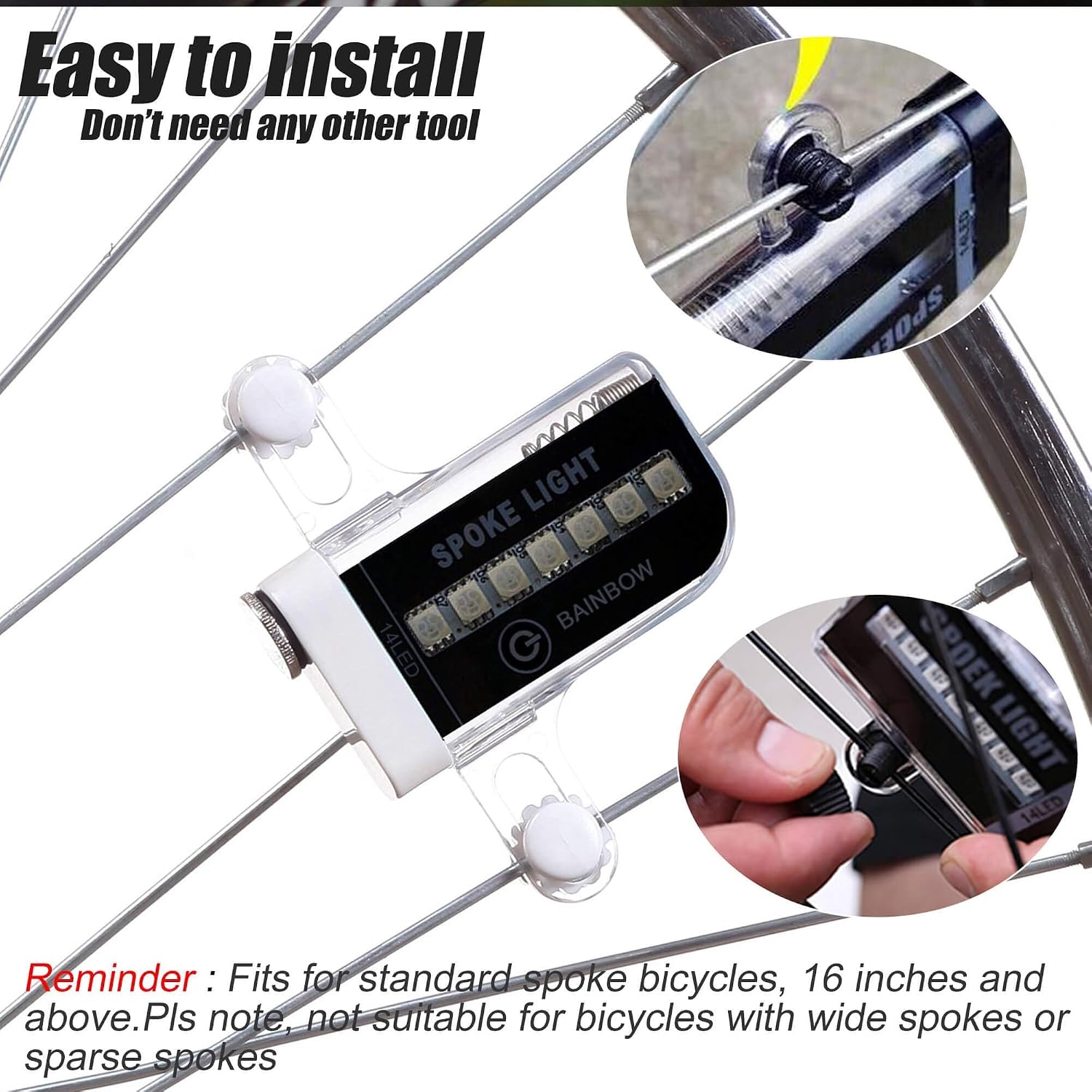 LED Bike Wheel Lights - A12 Waterproof Cool Bicycle Tire Light, Safety Spoke Lights for Kids Boys Girls Men Women, 30